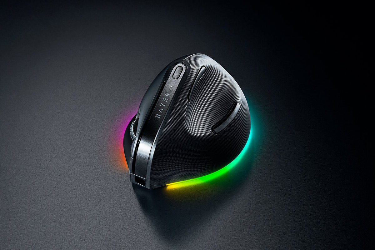 Razer Pro Click V2 Vertical datormöss Universal högerhand RF Wireless + Bluetooth + USB Type-C Optisk 30000 DPI