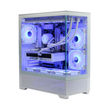 Hyrican GAMEMAX ICE 7407 AMD Ryzen™ 7 7800X3D 32 GB DDR5-SDRAM 2 TB SSD NVIDIA GeForce RTX 5080 Windows 11 Home Midi Tower PC Vit