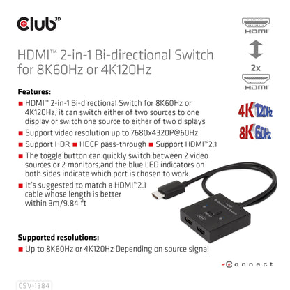 CLUB3D CSV-1384 KVM-switchar