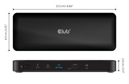 CLUB3D CSV-1583 dockningsstationer för bärbara datorer Kabel Thunderbolt 4 Svart