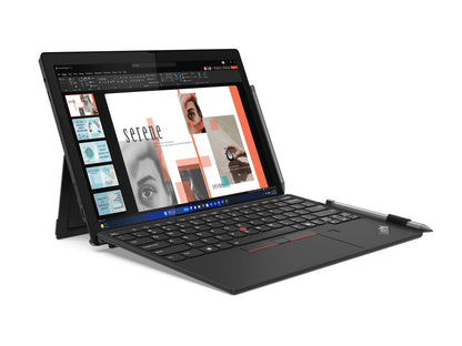 Lenovo ThinkPad X12 Detachable Gen 2 Intel Core Ultra 5 134U Hybrid (2-i-1) 31,2 cm (12.3") Pekskärm Full HD+ 16 GB LPDDR5x-SDRAM 512 GB SSD Wi-Fi 6E (802.11ax) Windows 11 Pro tyska Svart