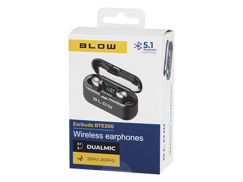 BLOW BTE200 Hörlurar True Wireless Stereo (TWS) I öra Samtal/musik Bluetooth Svart