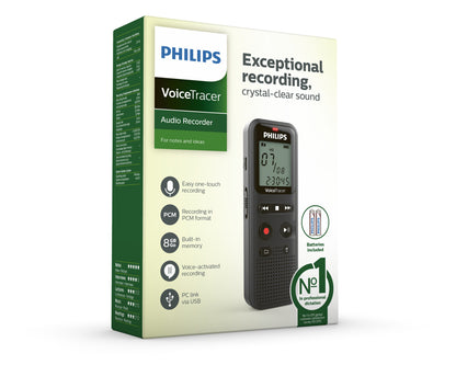 Philips VoiceTracer 8 kHz Svart