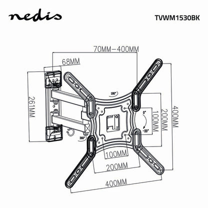 Nedis TVWM1530BK tv-fäste 139,7 cm (55") Svart