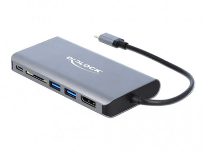 DeLOCK 87683 dockningsstationer för bärbara datorer Kabel USB 3.2 Gen 1 (3.1 Gen 1) Type-C Grå