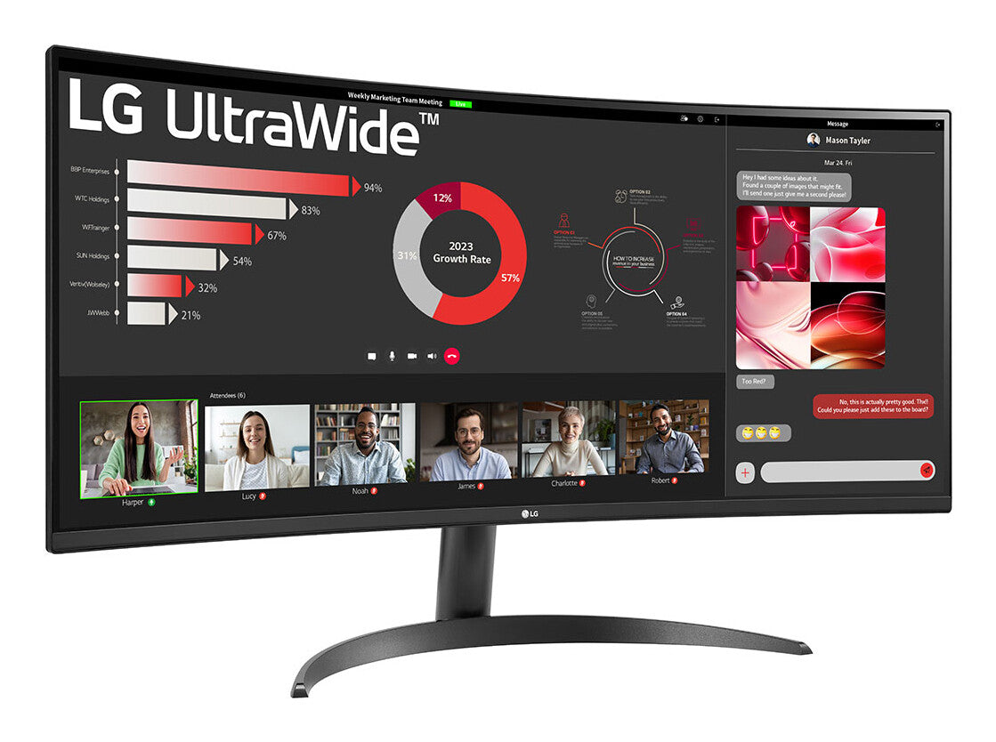 LG 34WR50QK-B platta pc-skärmar 86,4 cm (34") 3440 x 1440 pixlar Wide Quad HD Svart