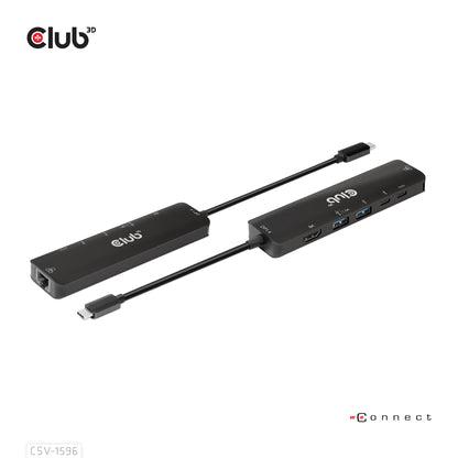 CLUB3D CSV-1596 dockningsstationer för bärbara datorer USB 3.2 Gen 1 (3.1 Gen 1) Type-C Svart