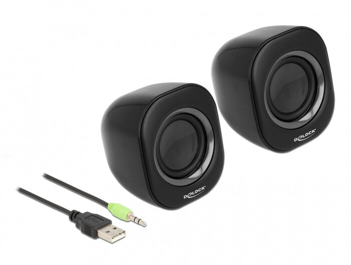 DeLOCK 27002 högtalare Svart, Grå Kabel 2 W