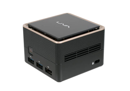 ECS LIVA Q3 Plus AMD Ryzen Embedded V1000 V1605B 8 GB DDR4-SDRAM 128 GB eMMC Mini PC Mini-PC Svart