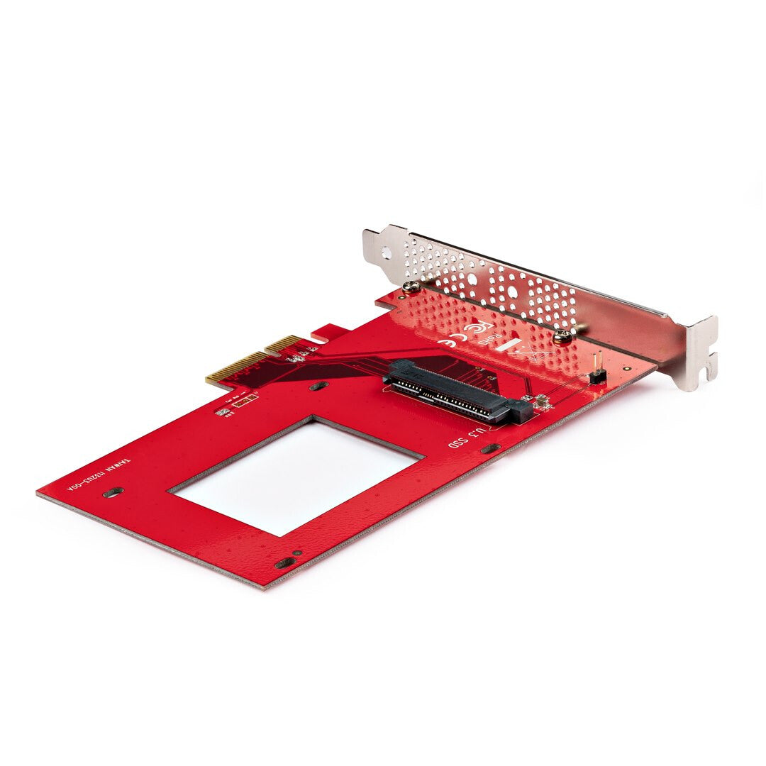 StarTech.com U.3 till PCIe-kortadapter, PCIe 4.0 x4-adapter för 2,5-tums U.3 NVMe SSD-enheter, SFF-TA-1001 PCI Express-tilläggskort för stationära datorer/servrar, TAA-kompatibel - OS-oberoende