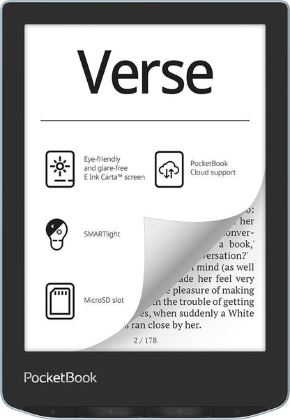 PocketBook Verse e-bokläsare 8 GB Wi-Fi Ljusblå