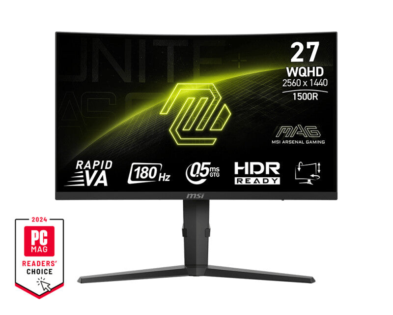 MSI MAG 275CQPFDE platta pc-skärmar 68,6 cm (27") 2560 x 1440 pixlar Wide Quad HD LCD Svart