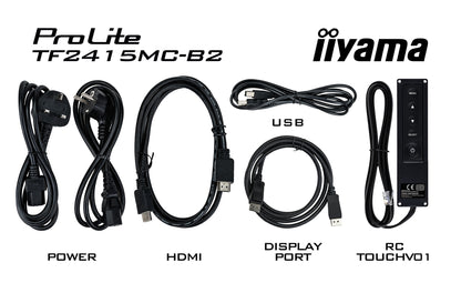 iiyama ProLite TF2415MC-B2 platta pc-skärmar 60,5 cm (23.8") 1920 x 1080 pixlar Full HD LCD Pekskärm Flera användare Svart