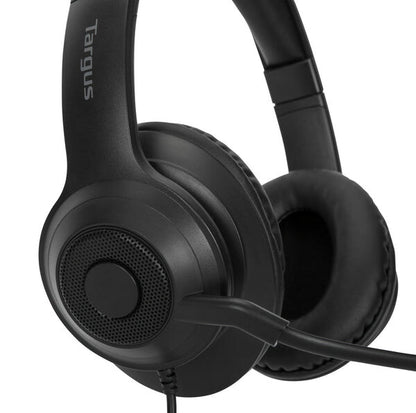 Targus AEH102GL hörlur och headset Kabel Huvudband Samtal/musik USB Type-A Svart