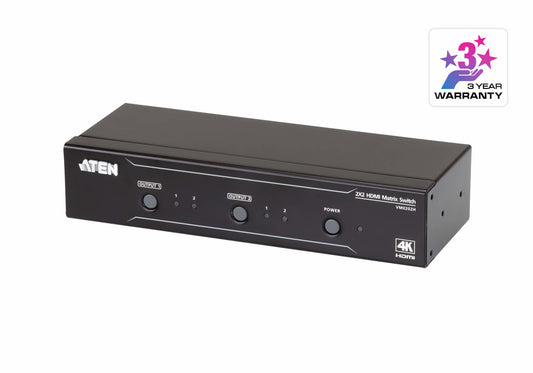 ATEN VM0202H KVM-switchar Rackmontering Svart