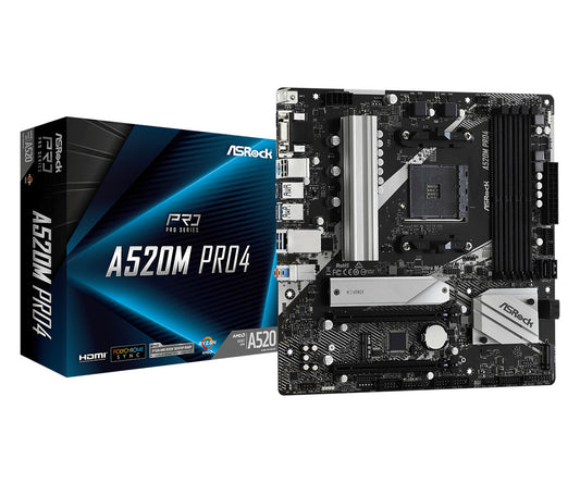 Asrock A520M Pro4 Uttag AM4 micro ATX