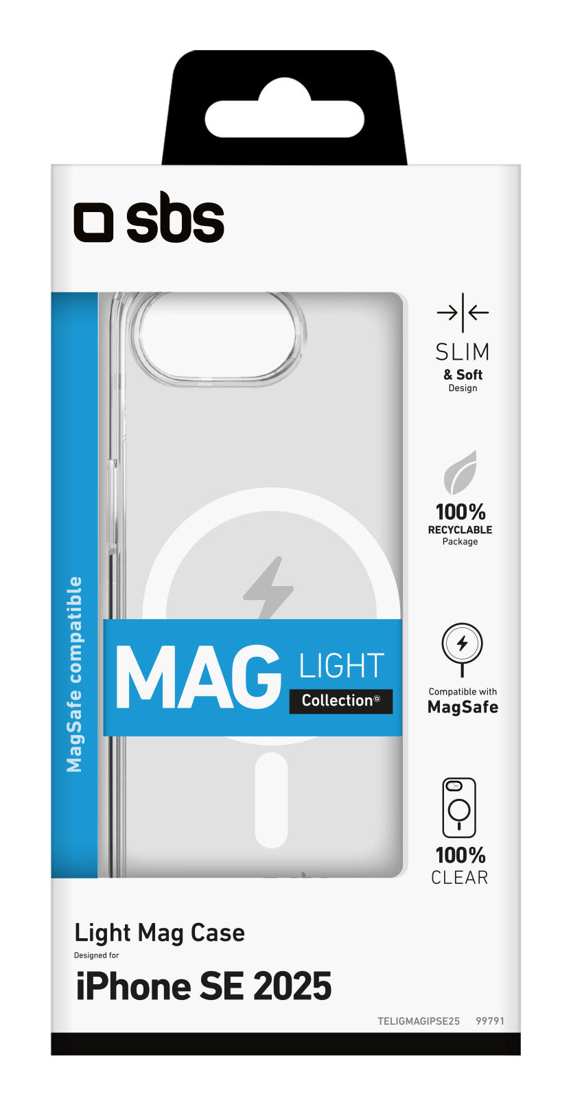 SBS TELIGMAGIPSE25 mobiltelefonfodral 15,5 cm (6.1") Mobilskal Transparent