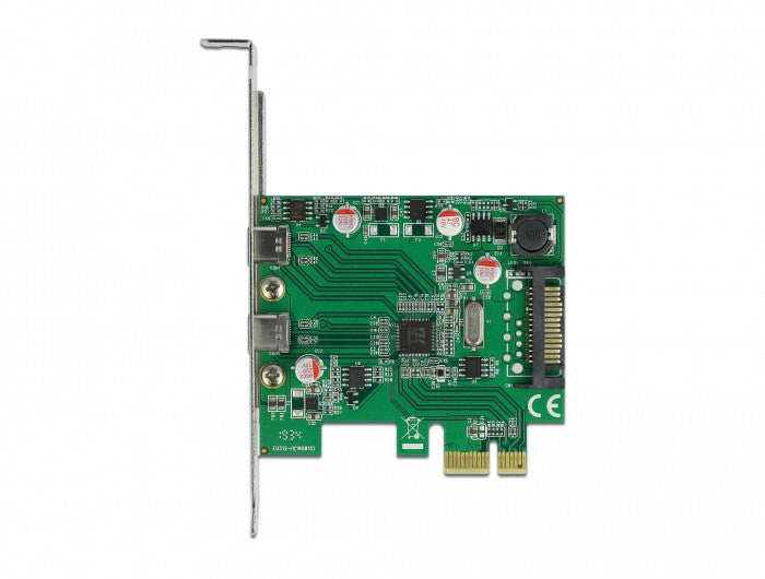 DeLOCK PCI Express x1 Card to 2 x external SuperSpeed USB (USB 3.2 Gen 1) USB Type-C™ female nätverkskort/adapters Intern USB 3.2 Gen 1 (3.1 Gen 1)