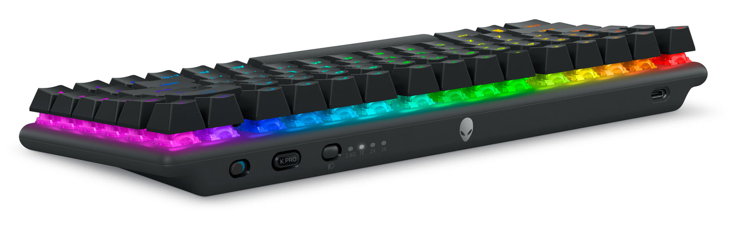 Alienware Pro Wireless Gaming Keyboard tangentbord Spela USB + RF Wireless + Bluetooth Svart