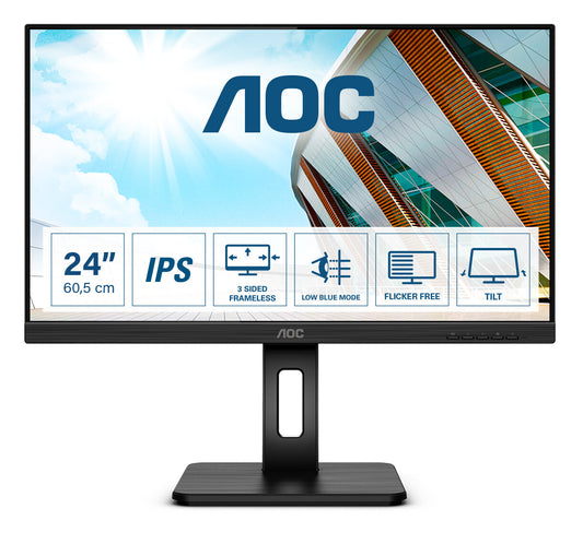 AOC P2 24P2Q LED display 60,5 cm (23.8") 1920 x 1080 pixlar Full HD Svart