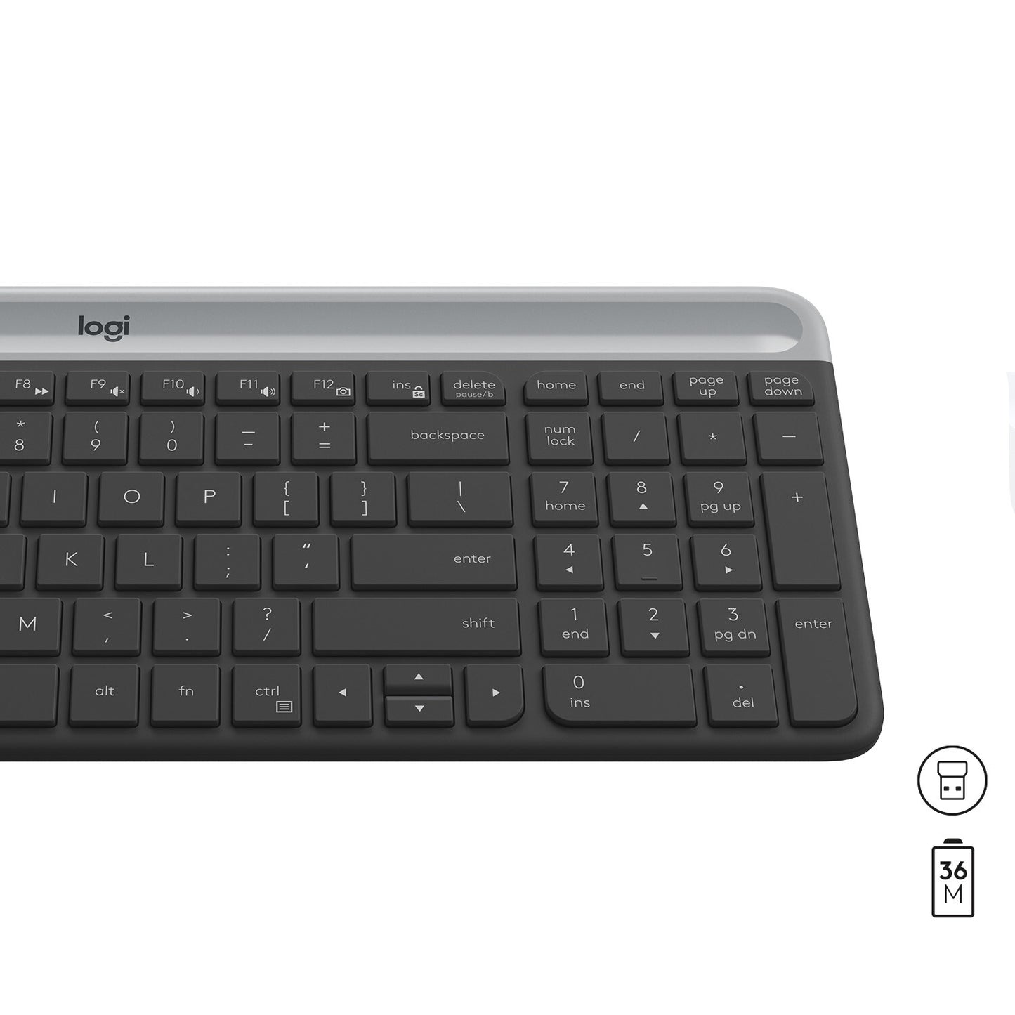 Logitech 920-009204 tangentbord Mus inkluderad Universal RF Trådlös QWERTY Amerikanskt internationellt grafit