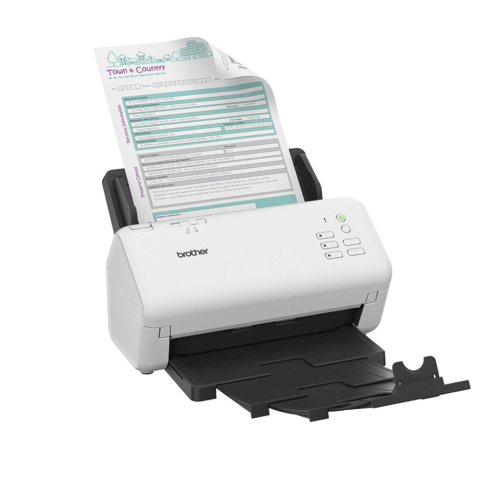 Brother ADS-4300N skannrar ADF-skanner 600 x 600 DPI A4 Svart, Vit