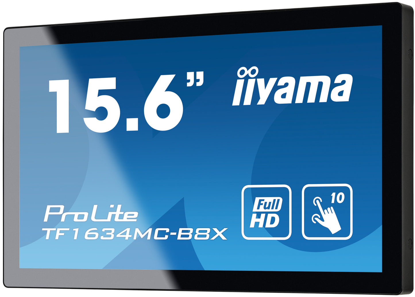 iiyama ProLite TF1634MC-B8X platta pc-skärmar 39,6 cm (15.6") 1920 x 1080 pixlar Full HD LED Pekskärm Flera användare Svart