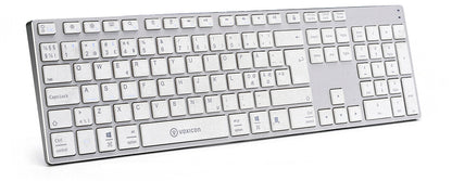 Voxicon DK-290B-WHT tangentbord Bluetooth Nordic Silver, Vit