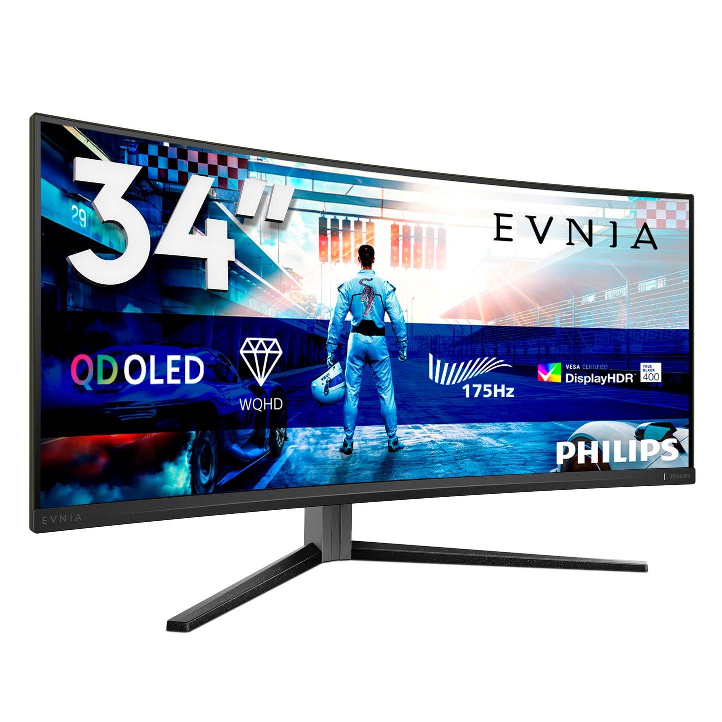 Philips Evnia 6000 34M2C6500/00 platta pc-skärmar 86,4 cm (34") 3440 x 1440 pixlar Wide Quad HD QD-OLED Grå