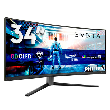 Philips Evnia 6000 34M2C6500/00 platta pc-skärmar 86,4 cm (34") 3440 x 1440 pixlar Wide Quad HD QD-OLED Grå