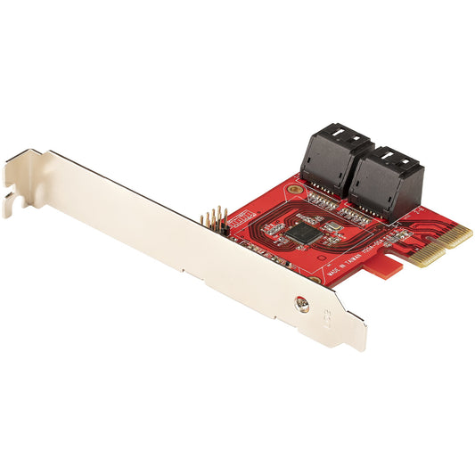 StarTech.com SATA PCIe-kort - PCIe SATA-expansionskort med 4 portar - 6 Gbps - Lågprofilfäste - Staplade SATA-kontakter - ASM1164 Non-Raid - PCI Express till SATA-omvandlare