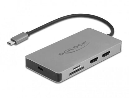 DeLOCK 87004 dockningsstationer för bärbara datorer Kabel USB 3.2 Gen 1 (3.1 Gen 1) Type-C Grå