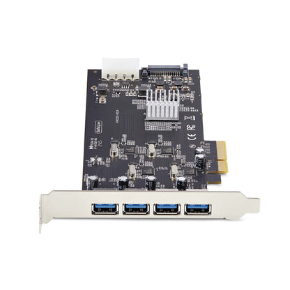 StarTech.com USB PCIe-kort med 4 portar, USB 3.2 5 Gbps, PCI Express-expansionskort med 4x oberoende USB-kontroller, 4x USB-A-portar, Windows/macOS/Linux