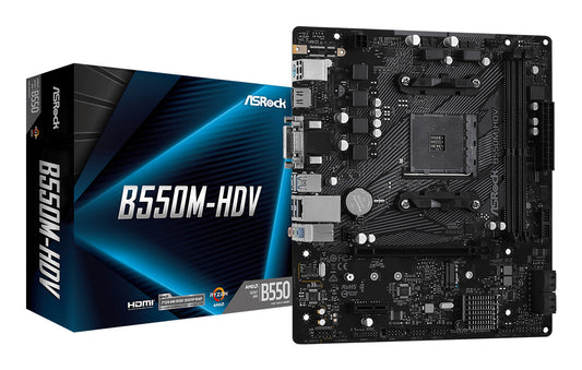 Asrock B550M-HDV AMD B550 Uttag AM4 micro ATX