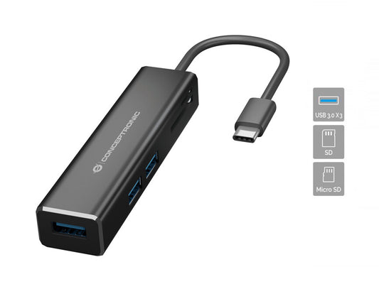 Conceptronic DONN08B dockningsstationer för bärbara datorer USB 3.2 Gen 1 (3.1 Gen 1) Type-C Svart