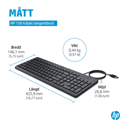 HP 150 trådat tangentbord