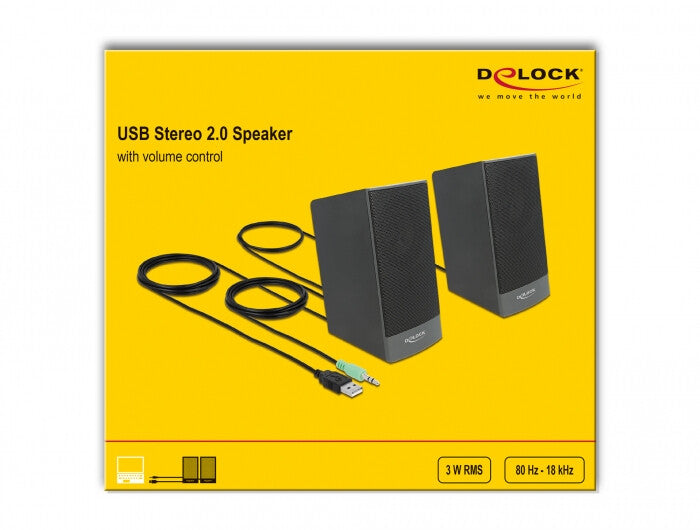 DeLOCK 27001 högtalare Svart Kabel 3 W