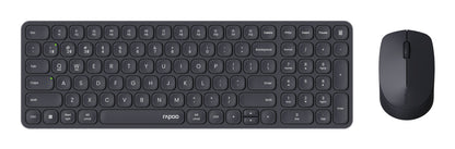 Rapoo 9310M tangentbord Mus inkluderad Kontor Trådlös RF + Bluetooth Svart