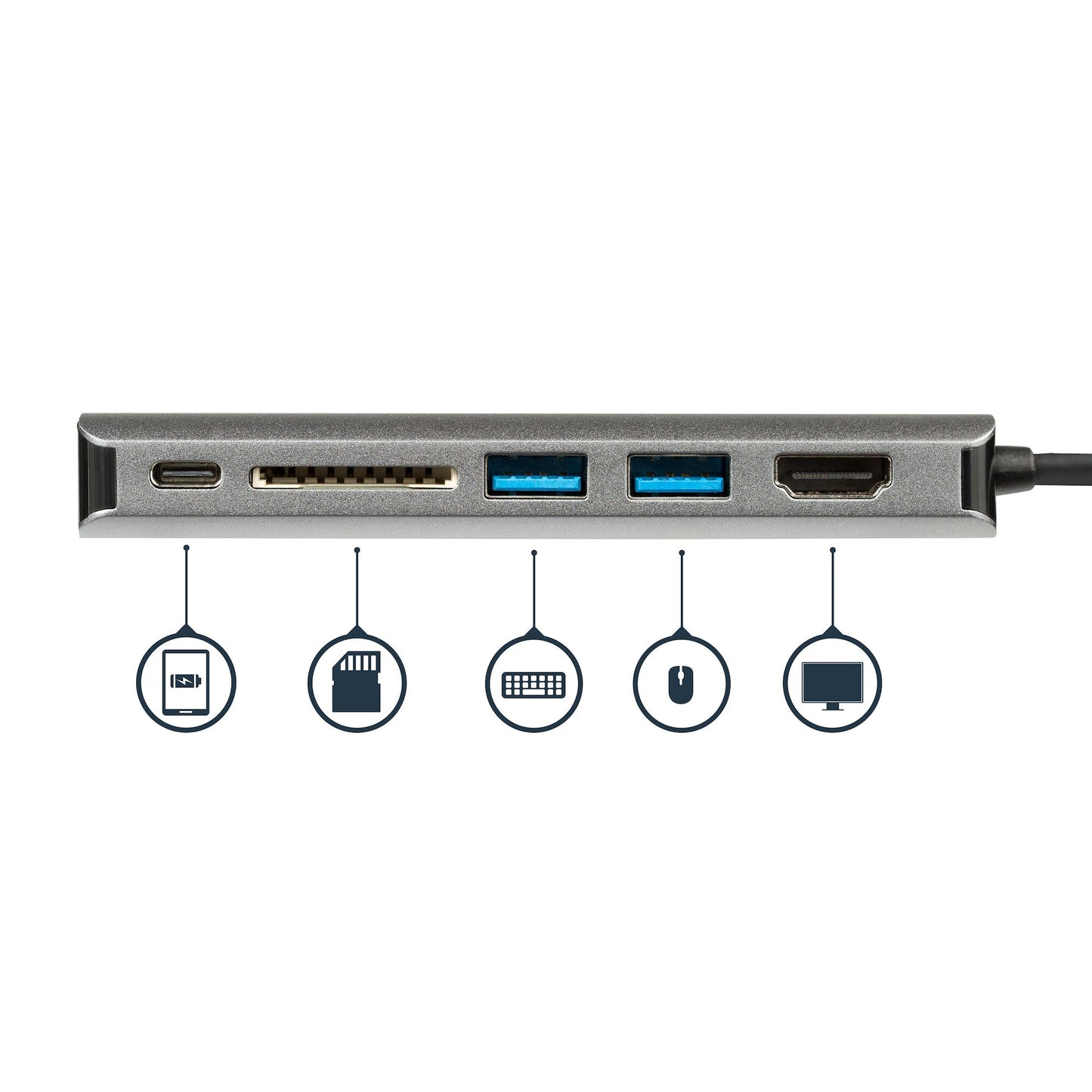StarTech.com USB-C Multiport Adapter - SD-kortläsare - Power Delivery - 4K HDMI - GbE - 2x USB 3.0