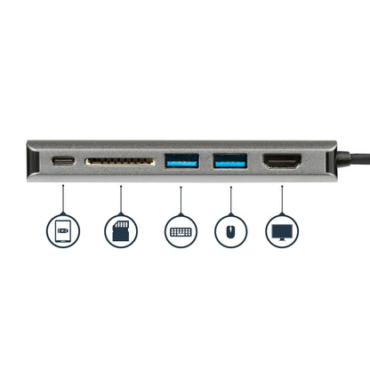 StarTech.com USB-C Multiport Adapter - SD-kortläsare - Power Delivery - 4K HDMI - GbE - 2x USB 3.0