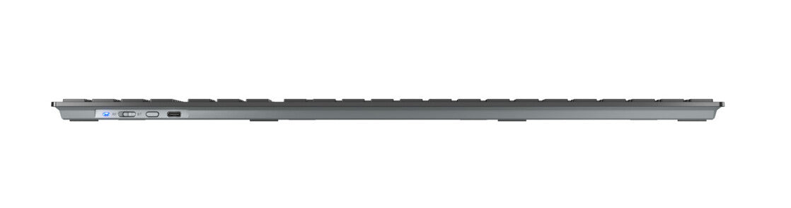 CHERRY KW 9100 SLIM tangentbord Universal Trådlös RF + Bluetooth QWERTY Portugisisk Svart, Grå