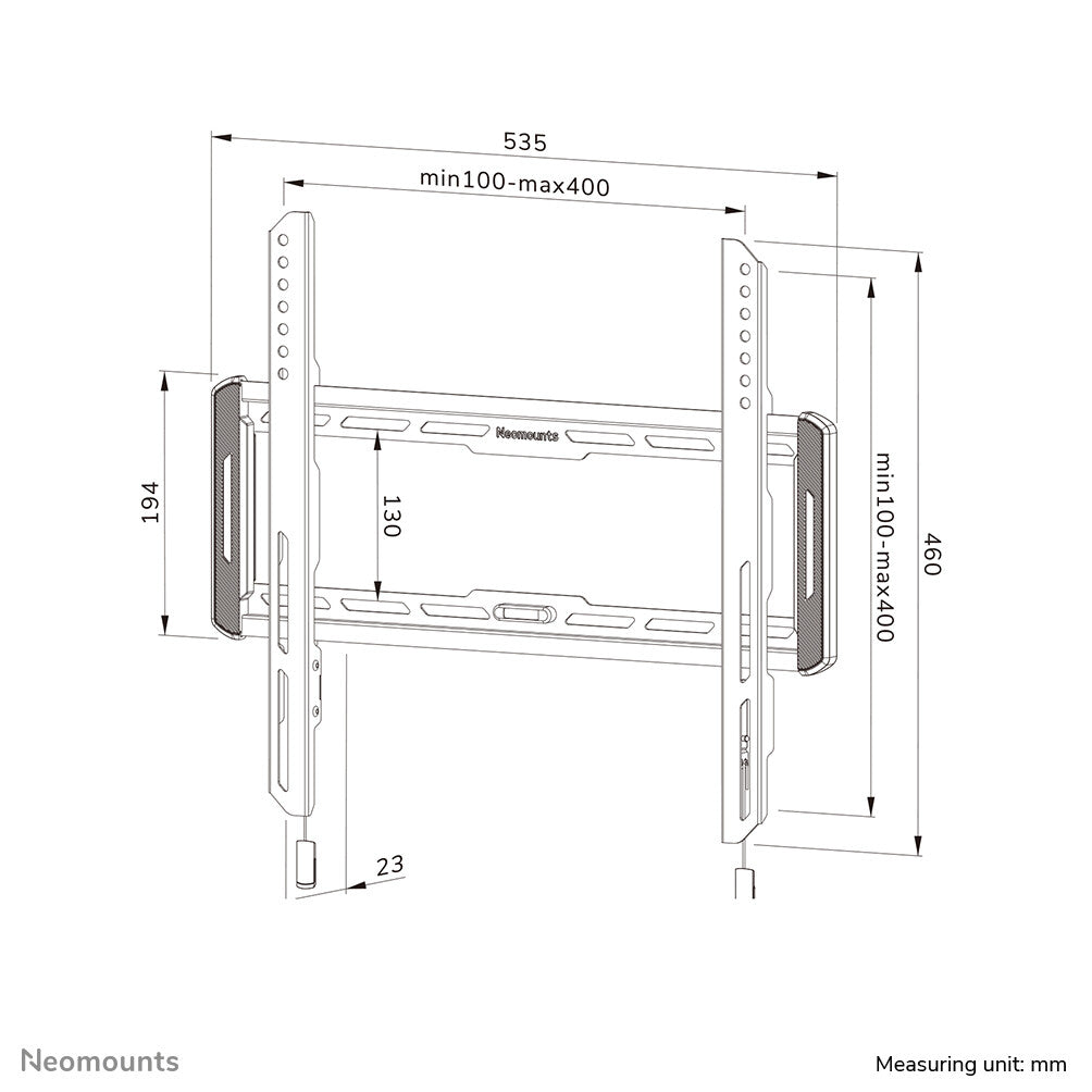 Neomounts WL30-550BL14 tv-fäste 190,5 cm (75") Svart