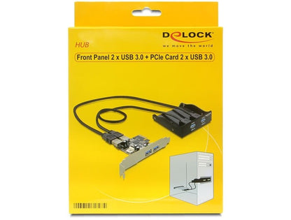 DeLOCK Front Panel + PCI Express Card nätverkskort/adapters Intern USB 3.2 Gen 1 (3.1 Gen 1)