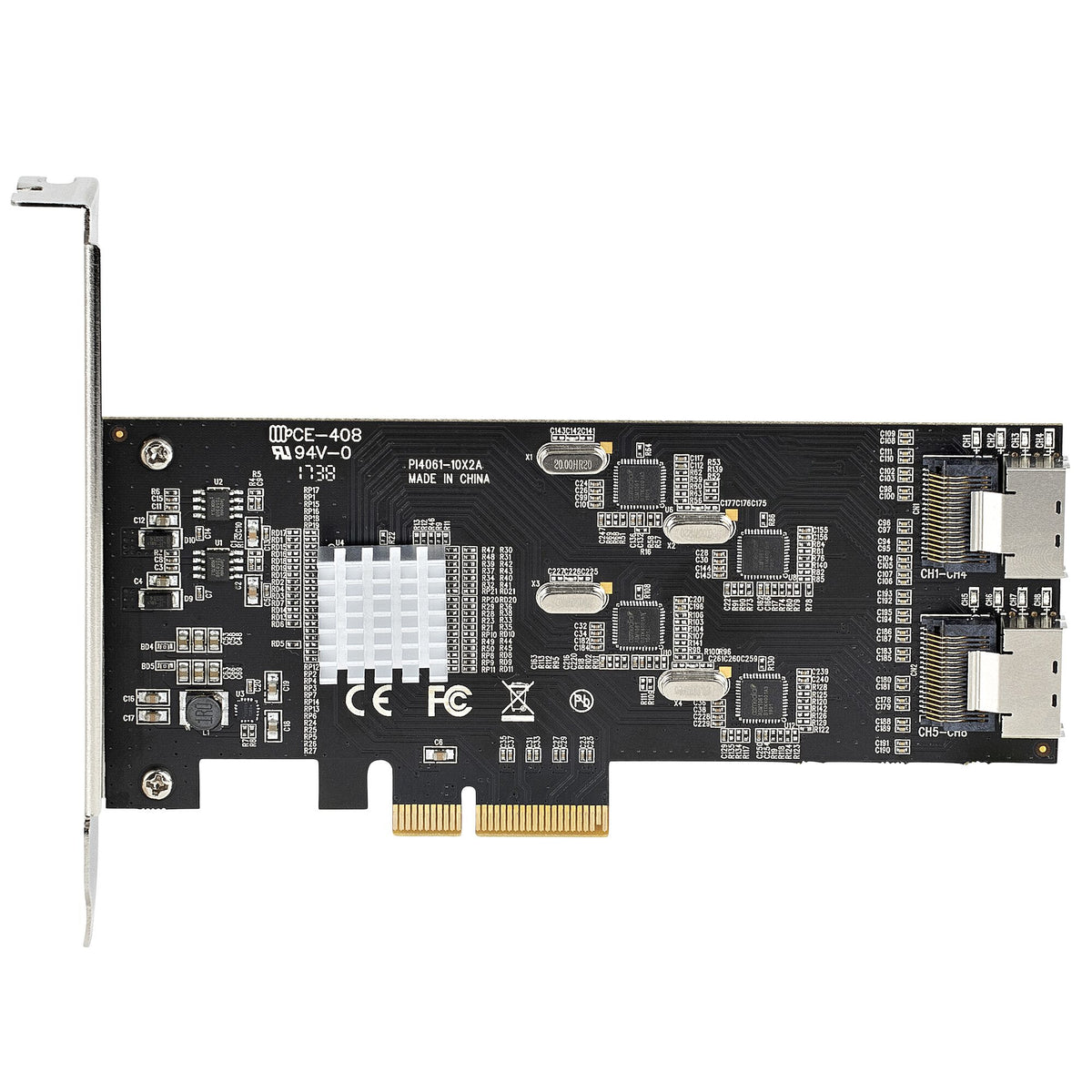 StarTech.com 8-ports SATA PCIe-kort - PCI Express 6 Gbps SATA Expansion-kortadapter med 4 värdkontroller - SATA PCIe-kontrollerkort - PCI-e x4 Gen 2 till SATA III - SATA HDD/SSD