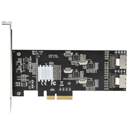 StarTech.com 8-ports SATA PCIe-kort - PCI Express 6 Gbps SATA Expansion-kortadapter med 4 värdkontroller - SATA PCIe-kontrollerkort - PCI-e x4 Gen 2 till SATA III - SATA HDD/SSD