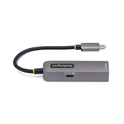 StarTech.com 2,5 GbE USB-C till Ethernet-adapter, 100 W PD Pass-Through, NBASE-T NIC, USB 3.0 Type-C 2,5/1G-nätverk med flera hastigheter, Thunderbolt-kompatibel, Windows och Mac