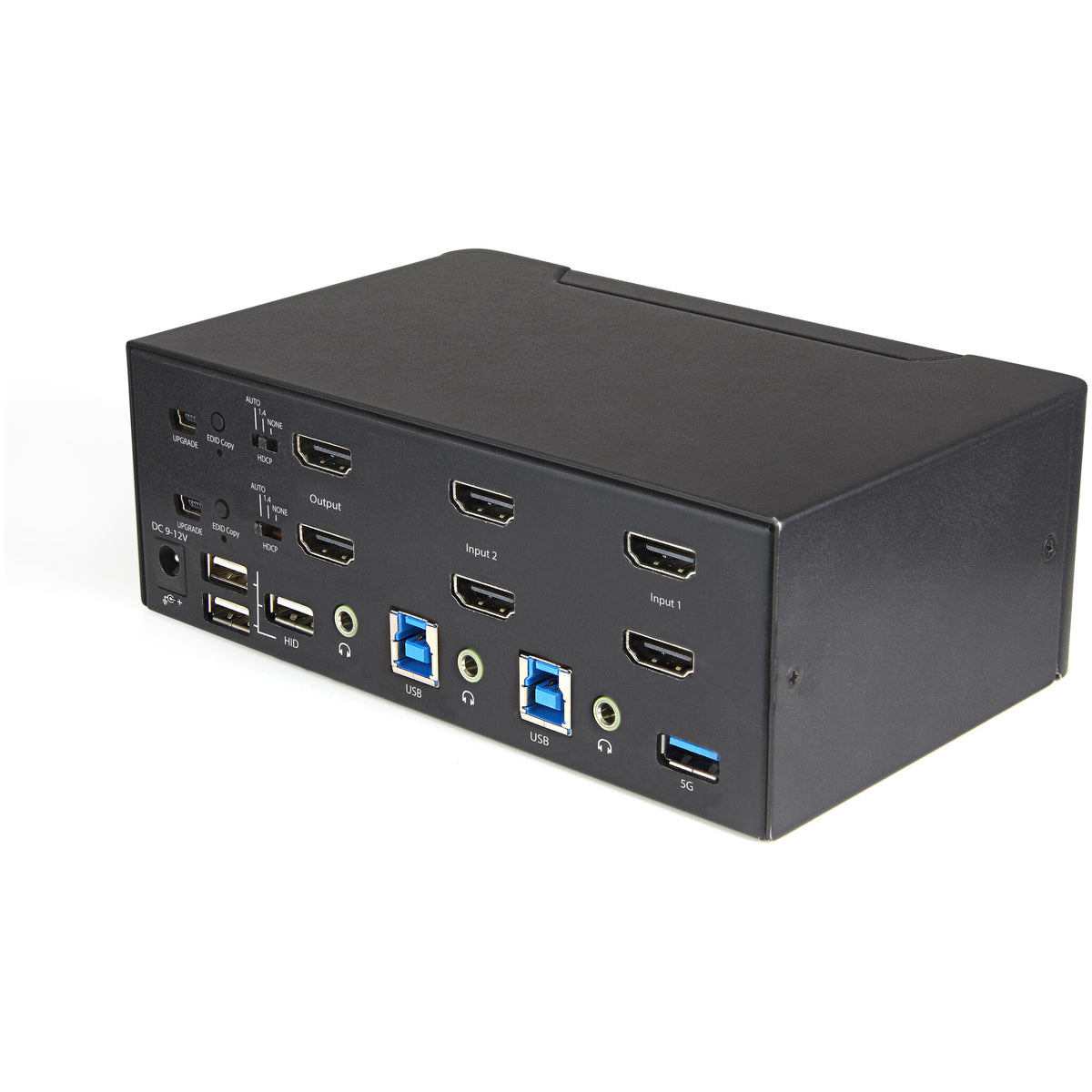 StarTech.com 2-ports HDMI KVM-switch för dubbla skärmar - 4K 60 Hz Ultra HD HDR - Desktop 4K HDMI 2.0 KVM-switch med 2 portar USB 3.0-hubb (5 Gbit/s) och 4x USB 2.0 HID, ljud - Snabbtangenter för omkoppling - TAA