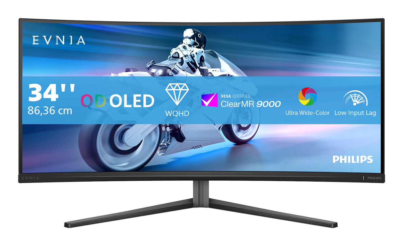 Philips Evnia 34M2C6500/00 platta pc-skärmar 86,4 cm (34") 3440 x 1440 pixlar Wide Quad HD QD-OLED Grå