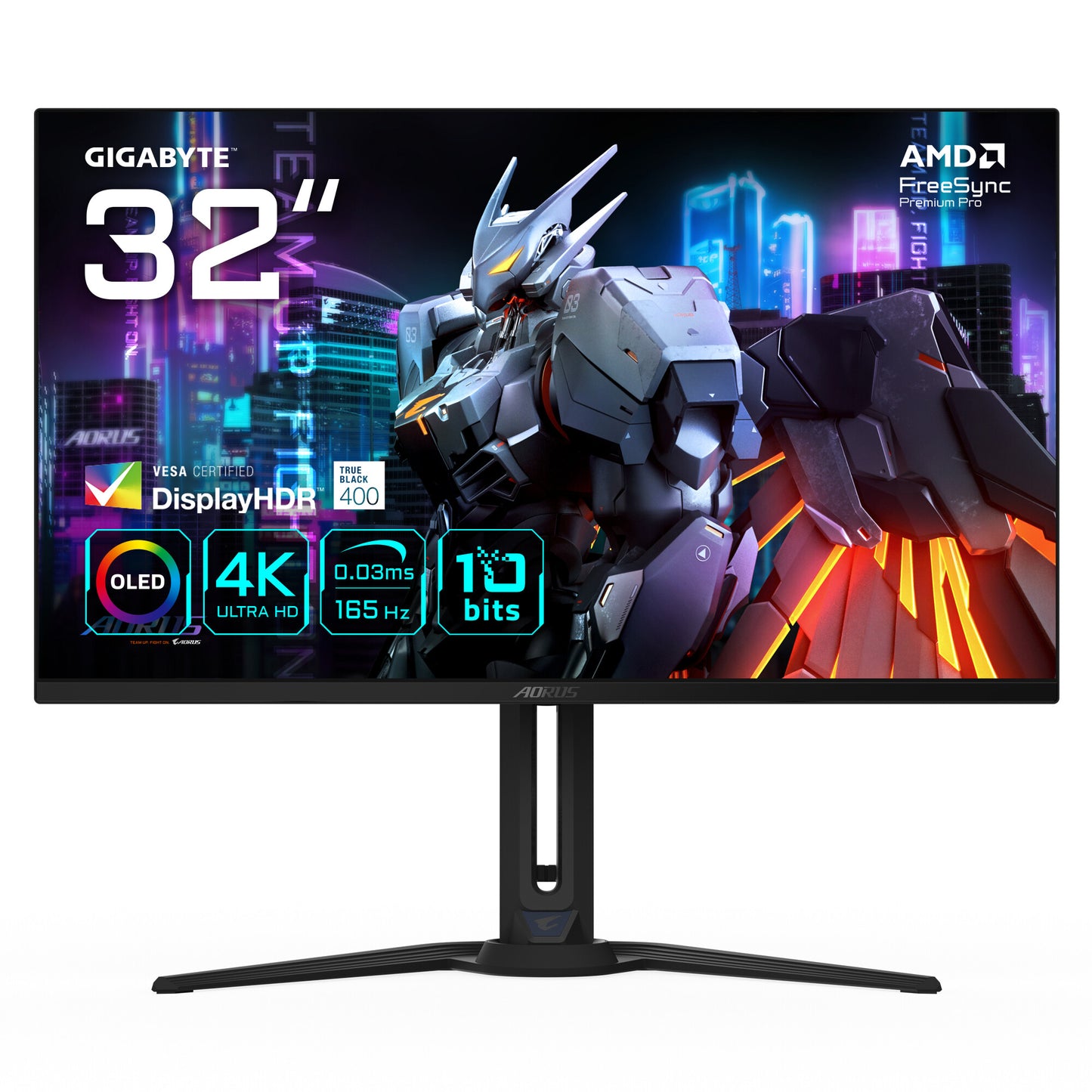 GIGABYTE AORUS FO32U EK platta pc-skärmar 80 cm (31.5") 3840 x 2160 pixlar 4K Ultra HD OLED Svart