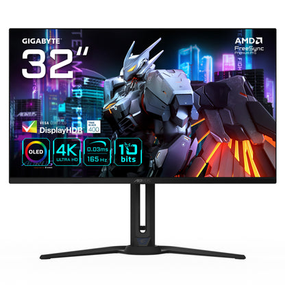 GIGABYTE AORUS FO32U EK platta pc-skärmar 80 cm (31.5") 3840 x 2160 pixlar 4K Ultra HD OLED Svart